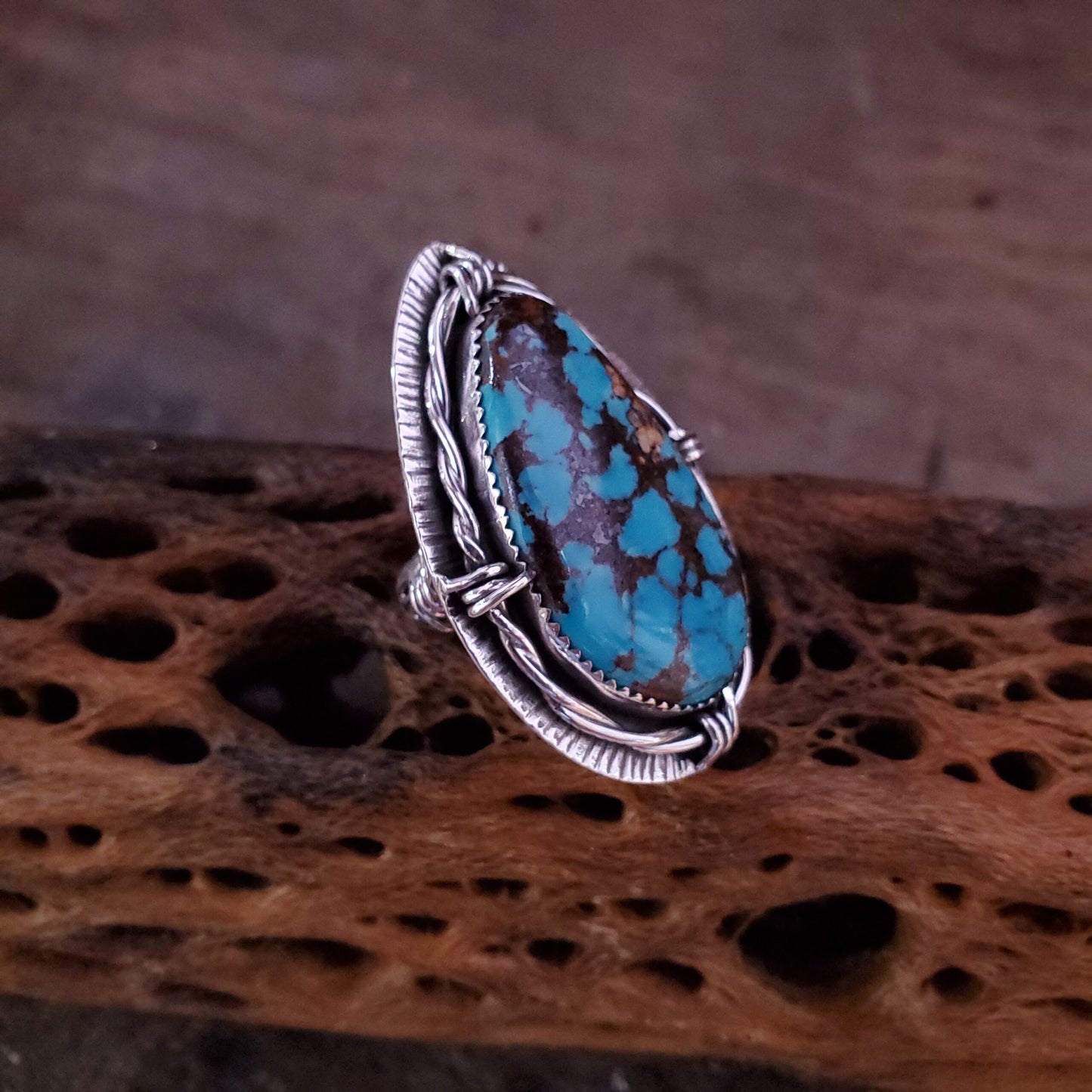 Barbed Wire Turquoise Ring - Made to Order