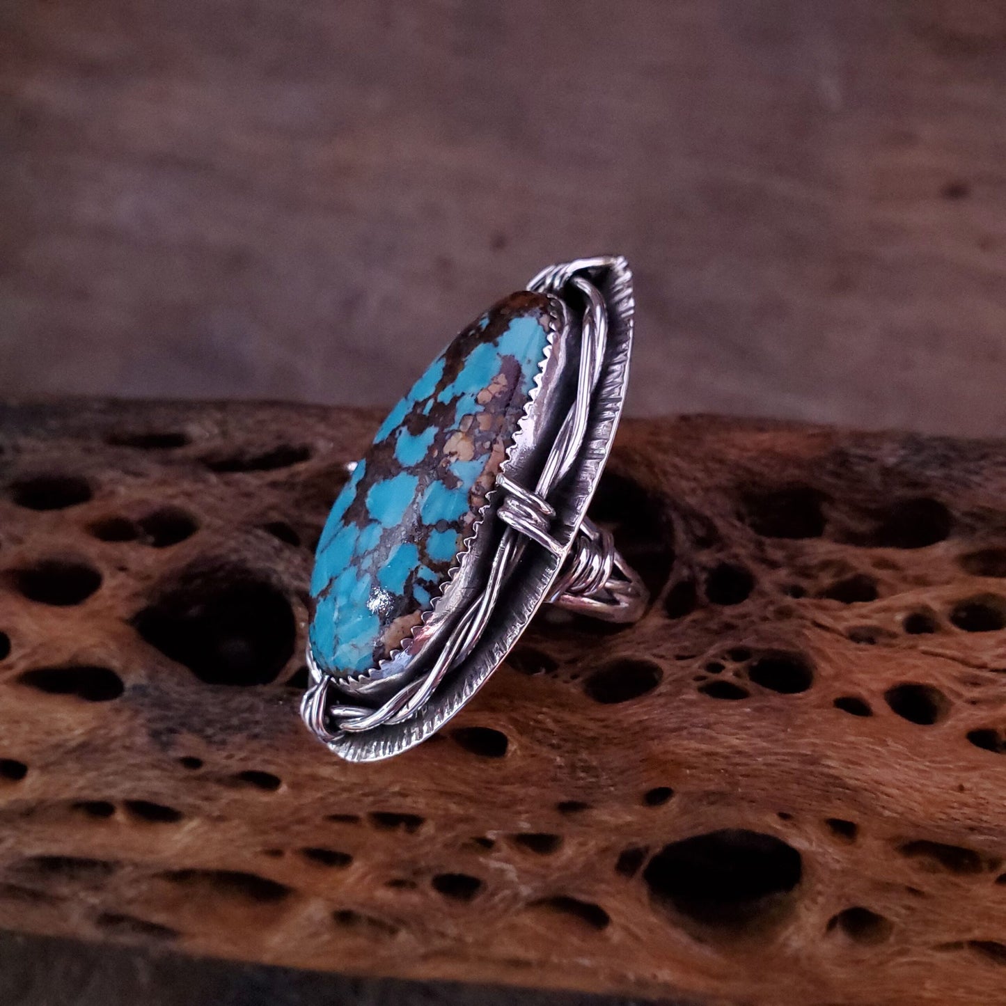 Barbed Wire Turquoise Ring - Made to Order